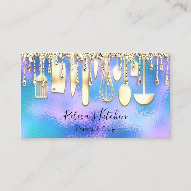 Tarjeta De Visita Cocina personal de cocina para cocineros abraza el (Anverso)