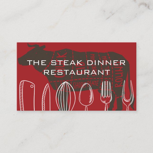 Tarjeta De Visita Cocina | Steak House (Anverso)