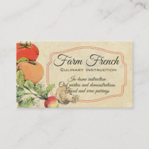 Tarjeta De Visita Cocina vintage-vegetal