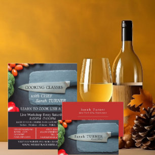 Tarjeta De Visita Cocina y Cuchilla preparatoria, chef, cocina