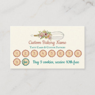 Tarjeta De Visita Cocinando Whisk Pastry Chef Loyalty Circh Punch