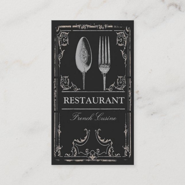 Tarjeta De Visita Cocinero adornado del restaurante de la (Anverso)