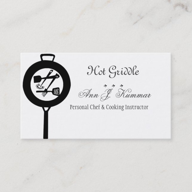 Tarjeta De Visita Cocinero culinario del abastecimiento del cocinero (Anverso)