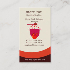 Tarjeta De Visita Cocinero de cocinar caliente del pote que hierve a
