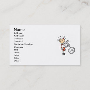 Tarjeta De Visita Cocinero de sexo femenino que usa el mezclador