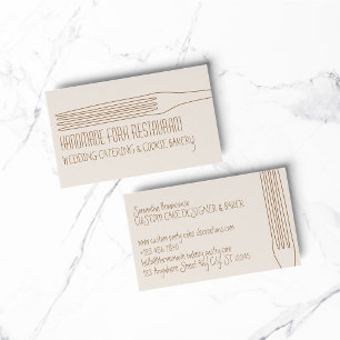 Tarjeta De Visita Cocinero del restaurante Beige Blush Fork