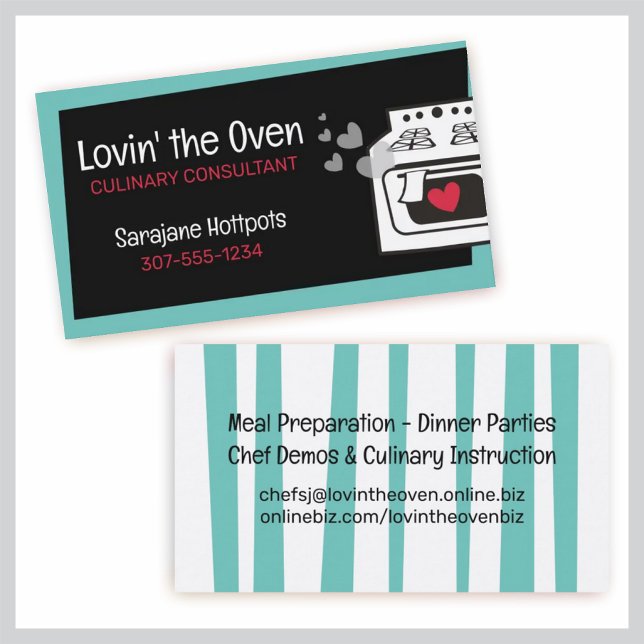 Tarjeta De Visita cocinero retro love oven de clase de cocina cocine (Subido por el creador)