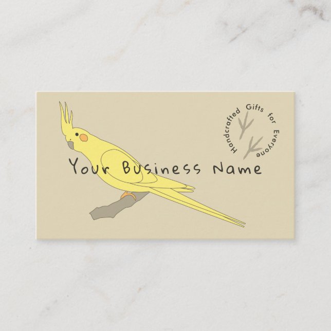 Tarjeta de visita Cockatiel Amarillo v (Anverso)
