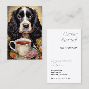 Tarjeta De Visita Cocker Spaniel inglés negro blanco