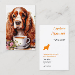 Tarjeta De Visita Cocker Spaniel negro blanco
