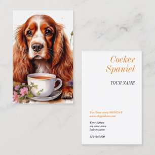 Tarjeta De Visita Cocker Spaniel negro blanco