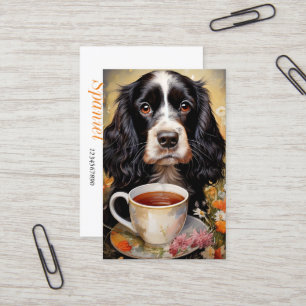 Tarjeta De Visita Cocker Spaniel negro blanco