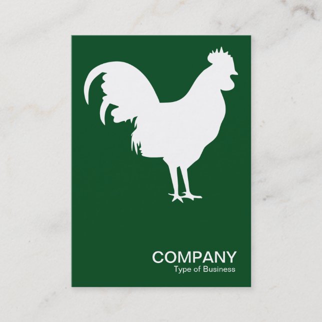 Tarjeta De Visita Cockerel blanco - Verde oscuro 02481c (Anverso)