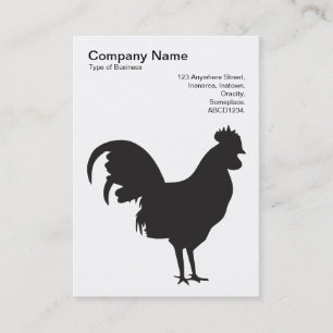 Tarjeta De Visita Cockerel negro - negro sobre blanco