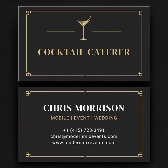 Tarjeta De Visita Cocktail Caterer Professional (Subido por el creador)