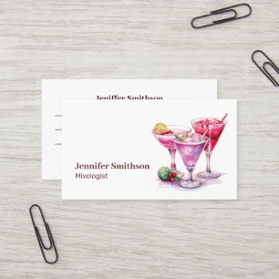 Tarjeta De Visita Cocktails de eventos de barman mixólogo
