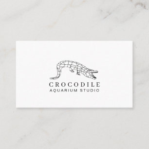 Tarjeta De Visita Cocodrilo caimán de acuario blanco
