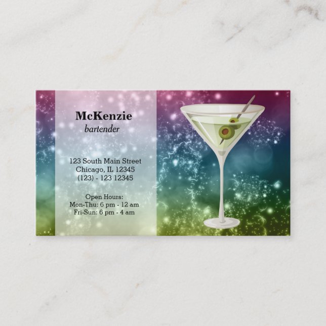 Tarjeta De Visita Cócteles (Anverso)