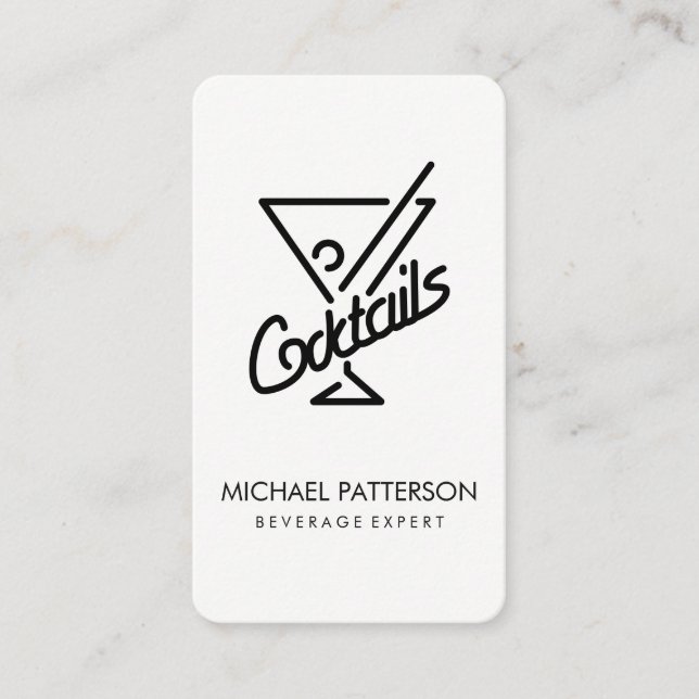 Tarjeta De Visita Cócteles / Bartender (Anverso)