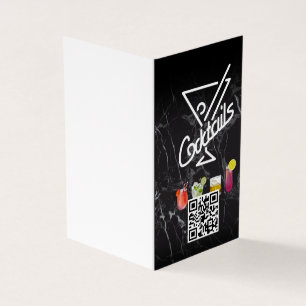Tarjeta De Visita Cócteles   Código QR   Añadir Personalizado