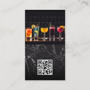 Tarjeta De Visita Cócteles en el bar superior   Código QR