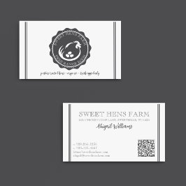 Tarjeta De Visita Cód. QR de huevos de pollo Minimalistas modernos