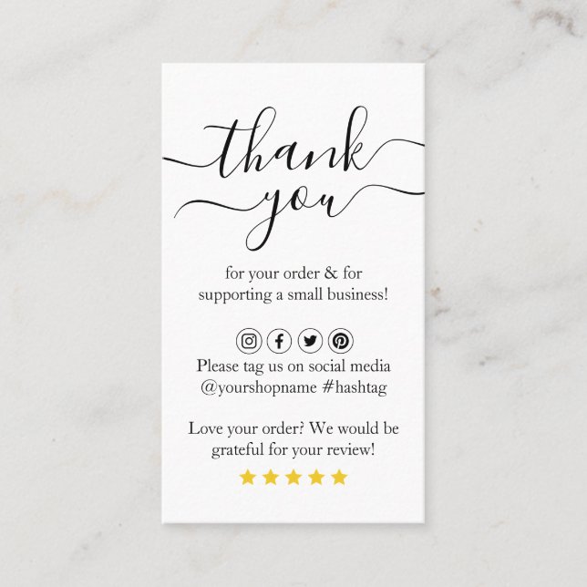 Tarjeta De Visita Cód. QR moderno Gracias Por Pedir Cartas Insertar (Anverso)