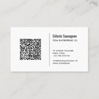 Tarjeta De Visita Code QR - Modèle de carte de visite