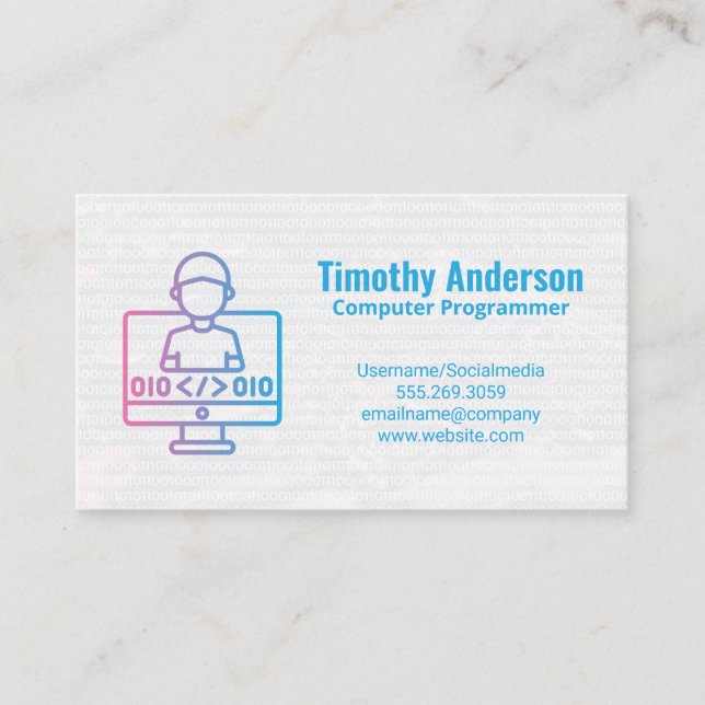 Tarjeta De Visita Codificación | Ingeniero de software (Anverso)