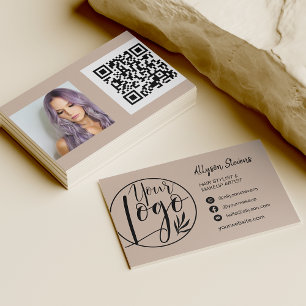 Tarjeta De Visita Codificación simple de la foto del logo qr de la f