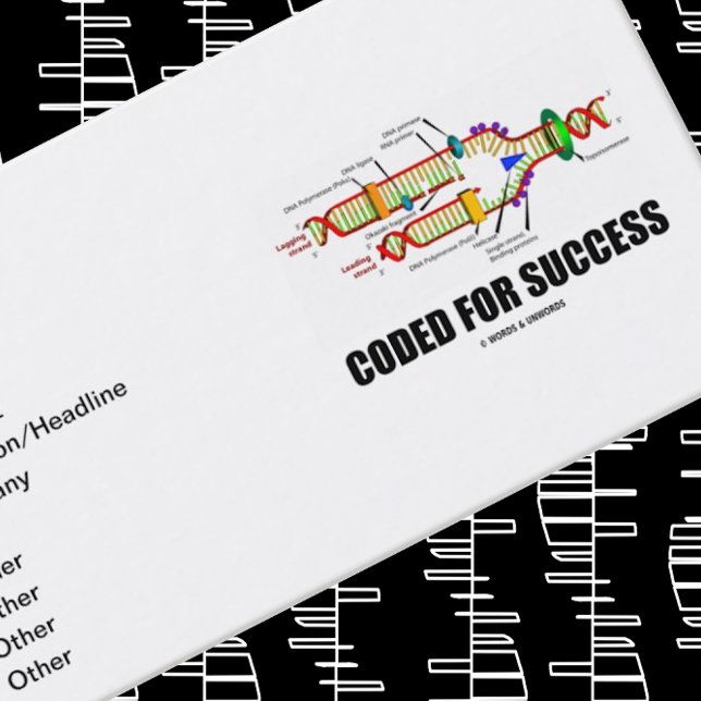 Tarjeta De Visita Codificado para el éxito (replicación del ADN) ("Coded For Success" business card for any entrepreneur working in biotechnology)
