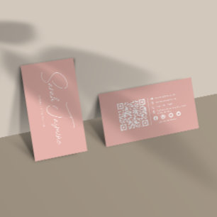 Tarjeta De Visita Codificador elegante rosado Minimalista escaneado