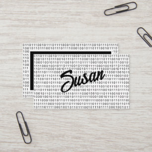 Tarjeta De Visita Código binario franjas blancas negras