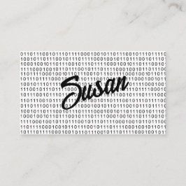 Tarjeta De Visita Código binario franjas blancas negras