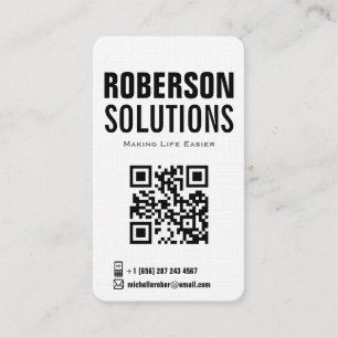 Tarjeta De Visita código blanco y negro del qr en diseño intrépid