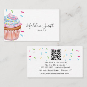 Tarjeta De Visita Código de barras de cupcakes arcoíris de la panade