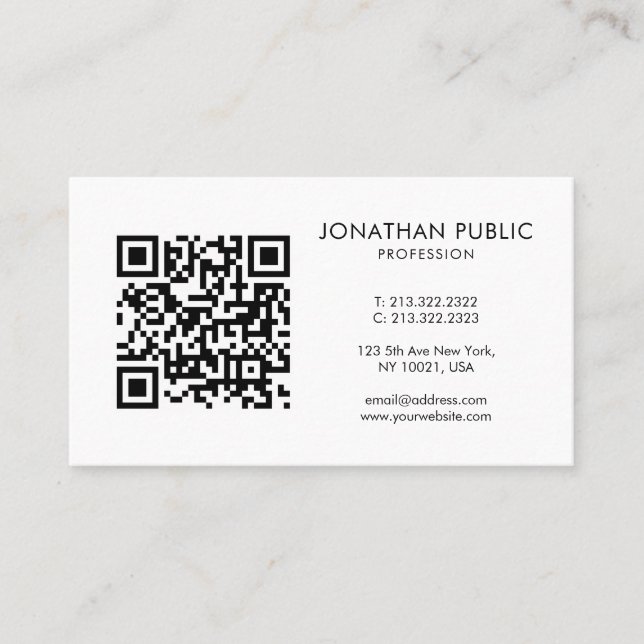 Tarjeta De Visita Código de barras personalizado Código QR El logoti (Anverso)