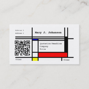 Tarjeta De Visita Código de encargo del diseño fresco QR de Mondri