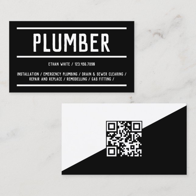 Tarjeta De Visita Código de exploración Complemento QR (Anverso / Reverso)