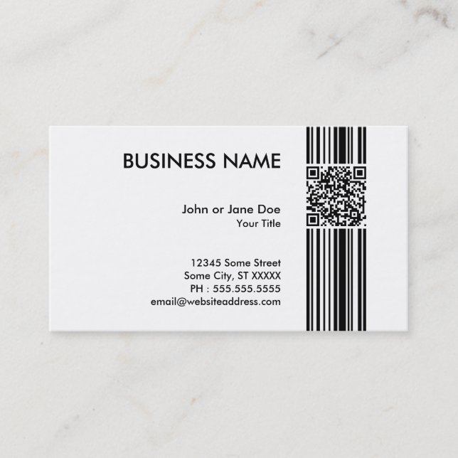 Tarjeta De Visita código del código de barras QR (Anverso)