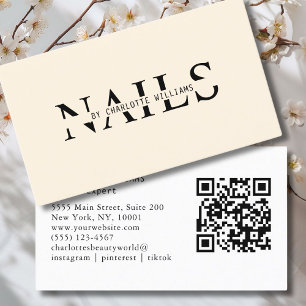 Tarjeta De Visita Código moderno, beige, QR