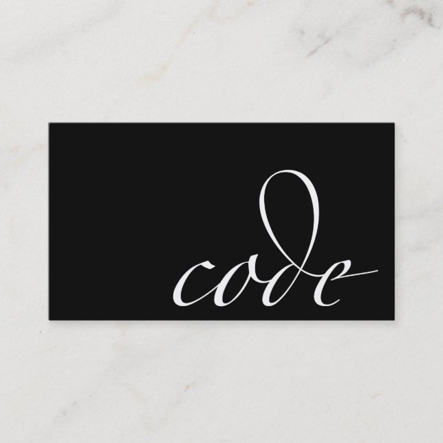 Tarjeta De Visita Código: Mono de código, programador (Anverso)
