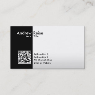 Tarjeta De Visita código negro/blanco profesional de QR