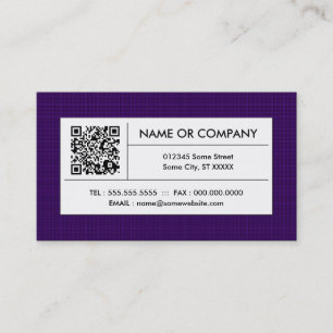 Tarjeta De Visita código púrpura de la tela escocesa QR