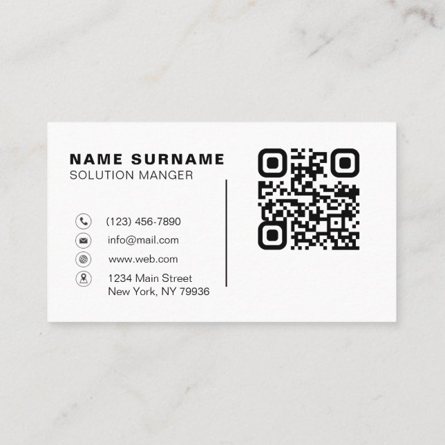 Tarjeta De Visita Código QR (Reverso)