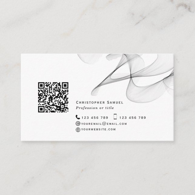 Tarjeta De Visita Código QR abstracto red moderna personal simple (Anverso)