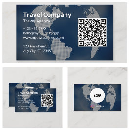 Tarjeta De Visita Código QR Agencia de viajes profesionales