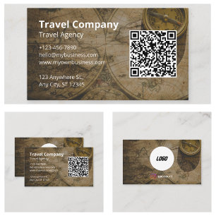 Tarjeta De Visita Código QR Agencia de Viajes Sitio Web