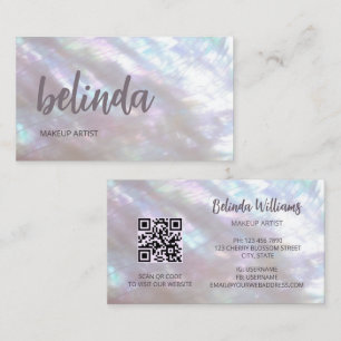 Tarjeta De Visita Código QR   Artista de Maquillaje Holográfico
