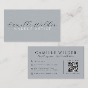 Tarjeta De Visita Código QR Artista de Maquillaje Neutral